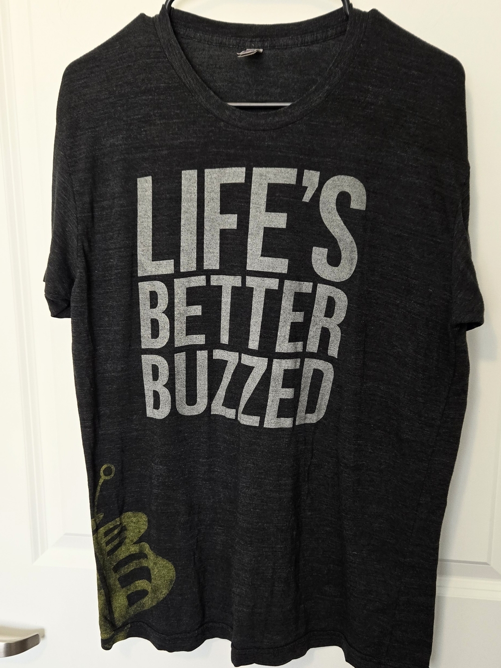 American Apparel Track Shirt Dark Heather Gray Graphic Tee Coffee Theme,cool LG.